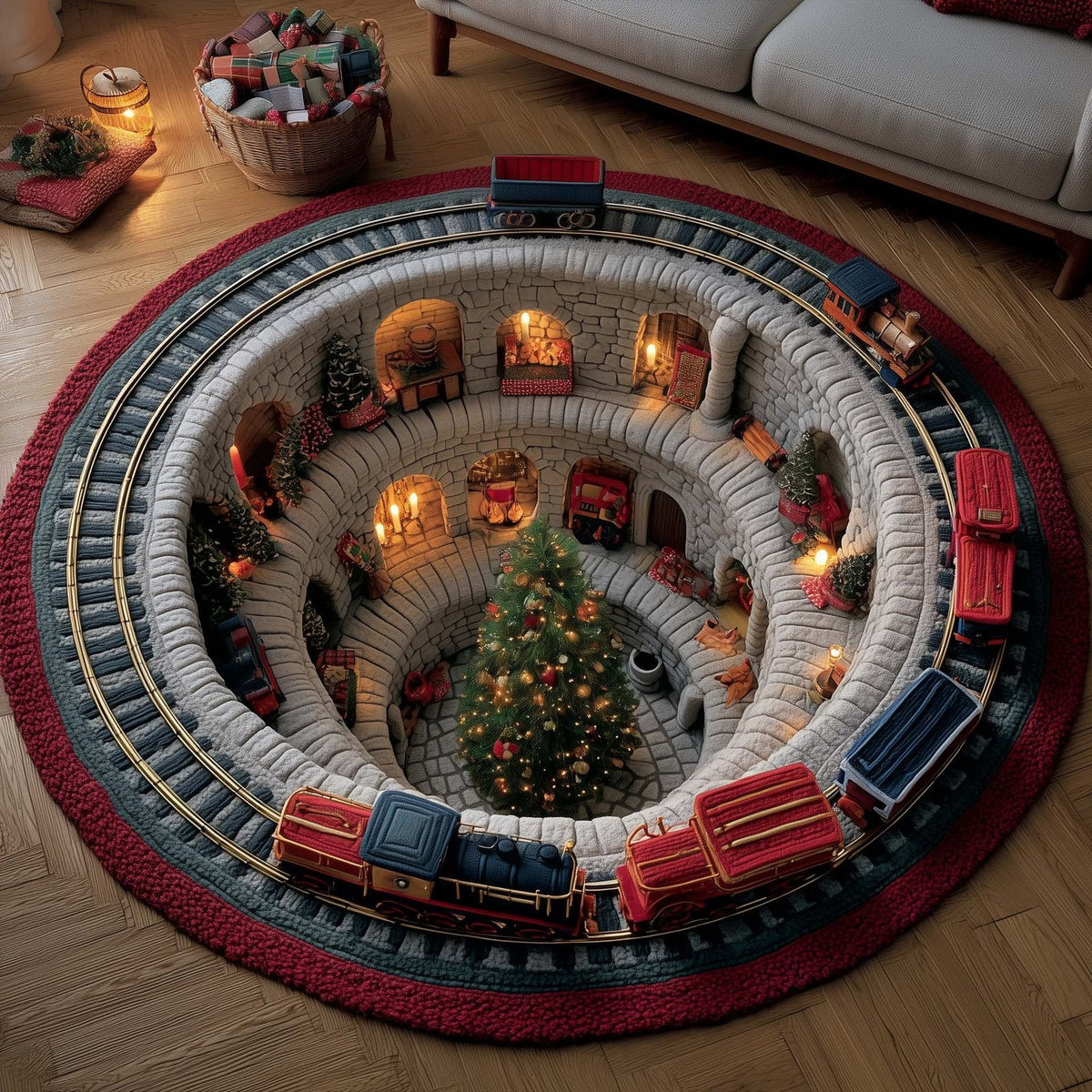 Jolly Workshop Round Mat Rug - Nature Design | Serene Home Decor (Design 60)