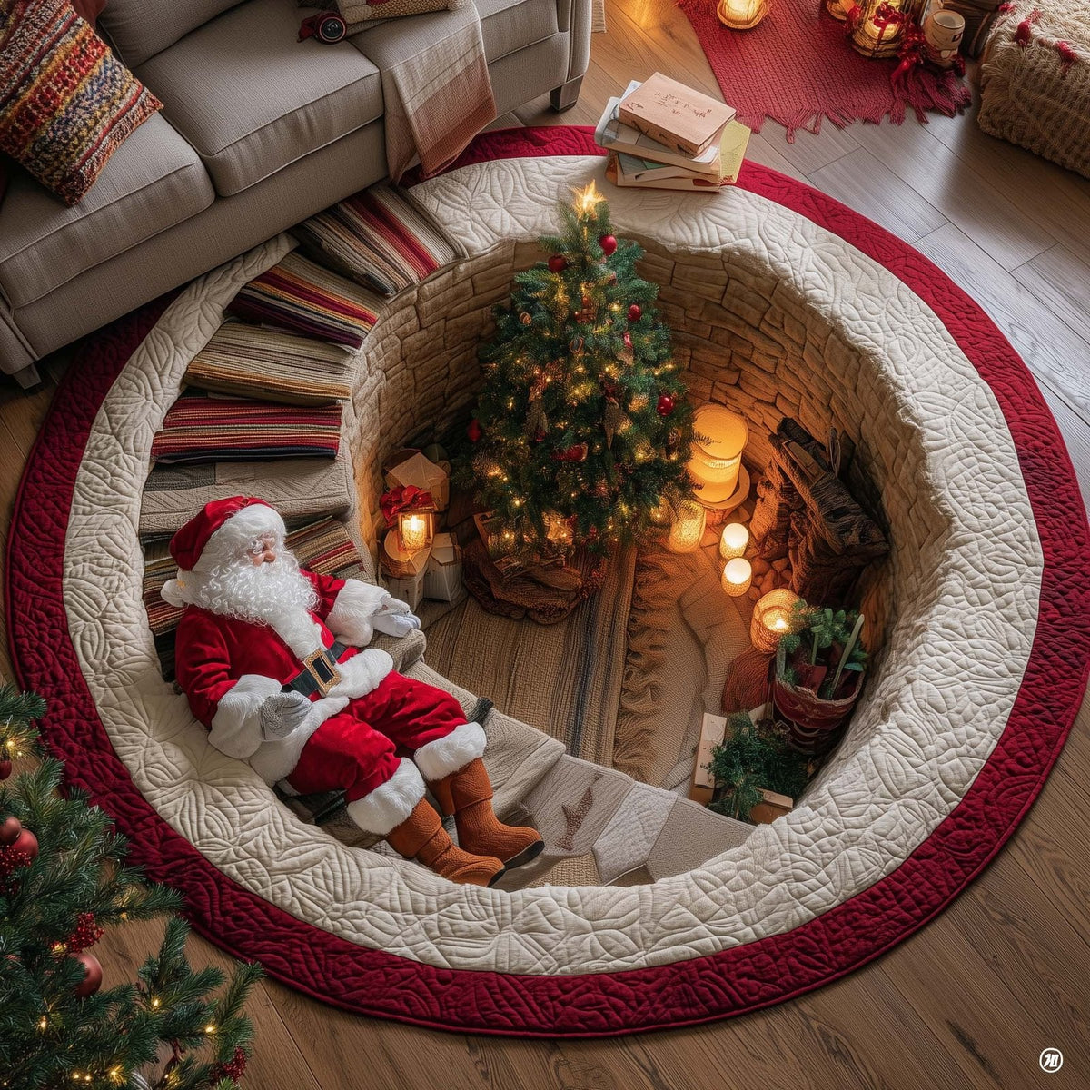 Jolly Workshop Round Mat Rug - Nature Design | Serene Home Decor (Design 39)