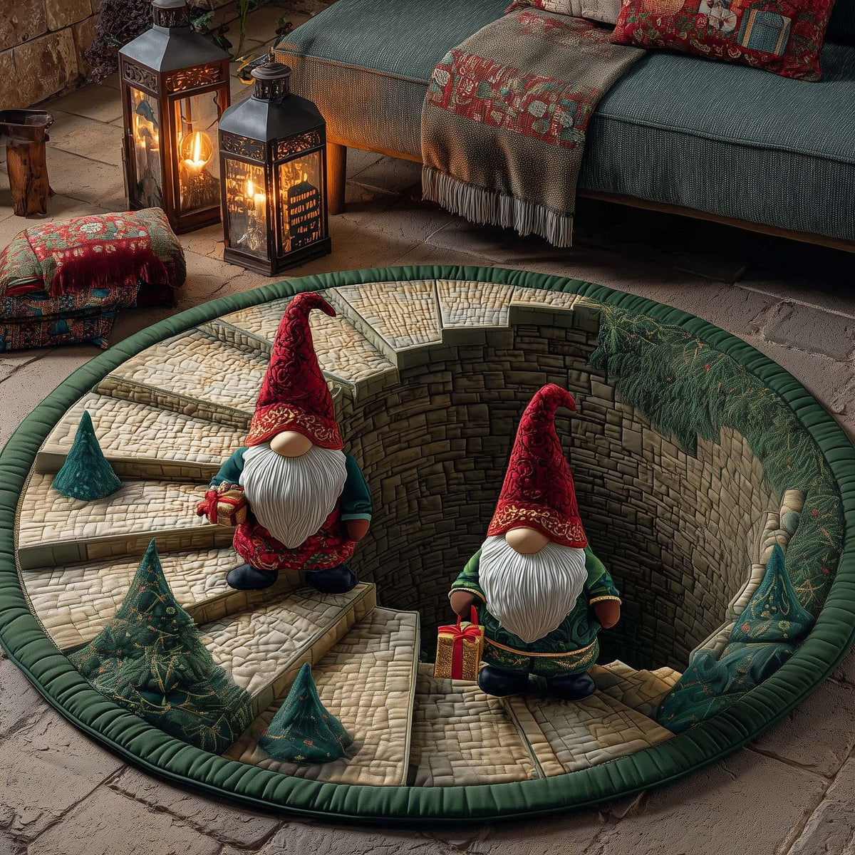 Jolly Workshop Round Mat Rug - Nature Design | Serene Home Decor (Design 44)