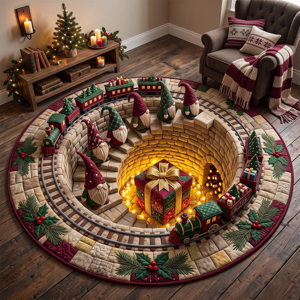 Jolly Workshop Round Mat Rug - Nature Design | Nature Washable Round Rug