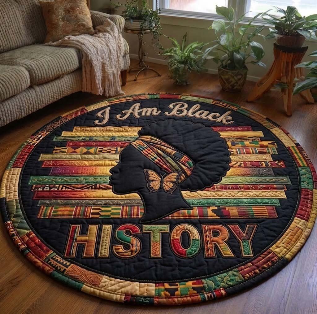 Juneteenth Round Mat Rug - Nature Design | Serene Home Decor (Design 3)