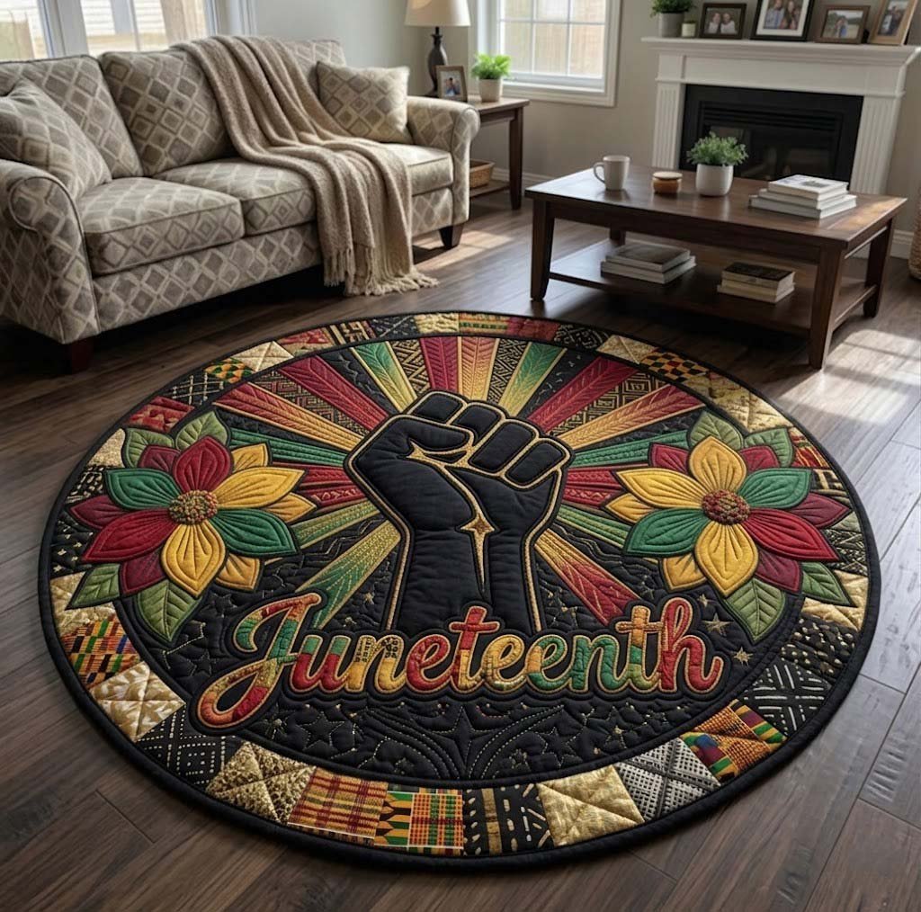 Juneteenth Round Mat Rug - Nature Design | Serene Home Decor (Design 6)