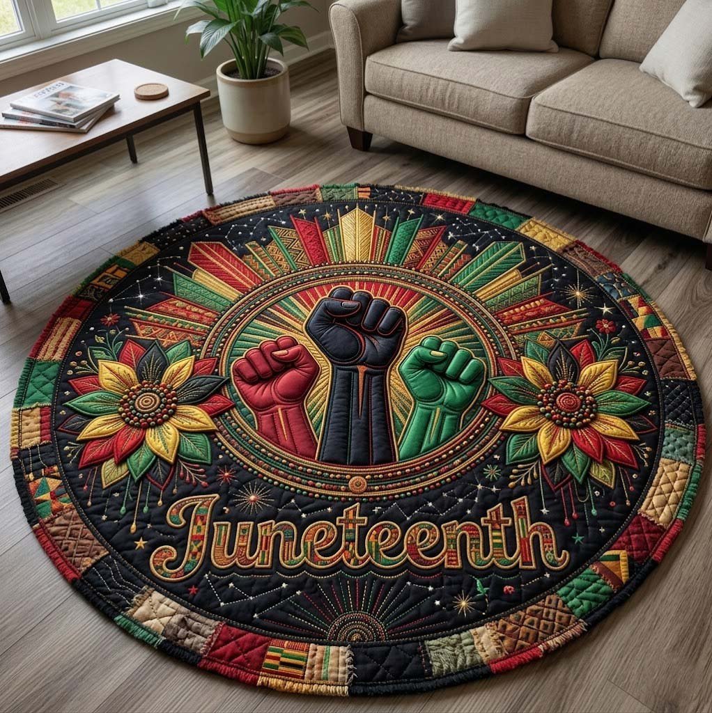 Juneteenth Round Mat Rug - Nature Design | Serene Home Decor (Design 4)