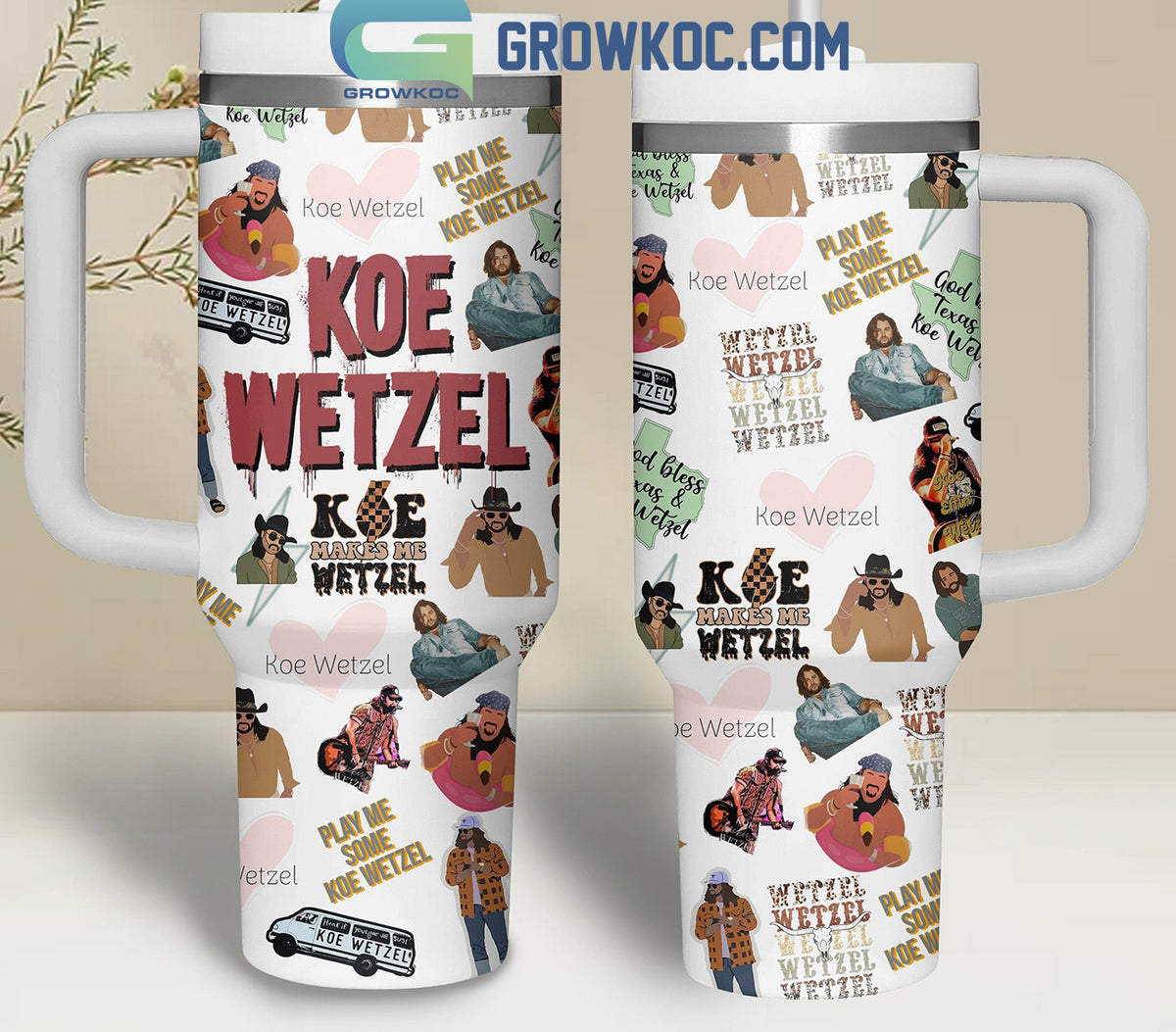 Koe Wetzel Damn Near Normal Makes Me Fan 30oz or 40oz Stainless Steel Tumbler With Handle HG