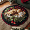 Labrador Round Mat Rug - Non-Slip Washable Round Area Rug for Bedroom & Living Room (Design 4)