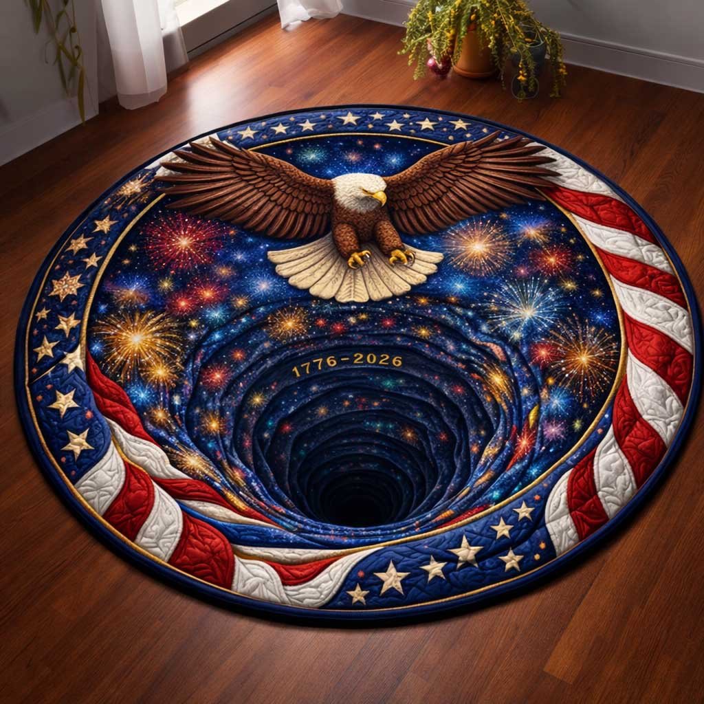 Liberty Eagle Round Mat Rug - Nature Design | Serene Home Decor (Design 3)