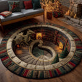 Library Guardian Round Mat Rug - Nature Design | Serene Home Decor (Design 6)