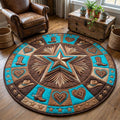 Lone Star Round Mat Rug - Nature Design | Serene Home Decor (Design 3)