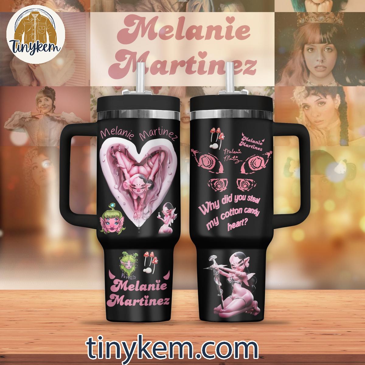 Melanie Martinez 30oz or 40oz Stainless Steel Tumbler With Handle HG: Why Did You Steal My Cotton Candy Heart
