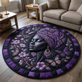 Melanin Goddess Round Mat Rug - Nature Design | Serene Home Decor (Design 2)