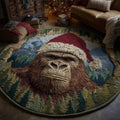 Merry Squatchmas Round Mat Rug - Nature Design | Serene Home Decor (Design 3)