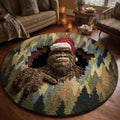 Merry Squatchmas Round Mat Rug - Nature Design | Serene Home Decor (Design 8)