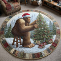 Merry Squatchmas Round Mat Rug - Nature Design | Serene Home Decor (Design 7)