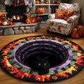 Midnight Spiral Round Mat Rug - Nature Design | Serene Home Decor (Design 4)