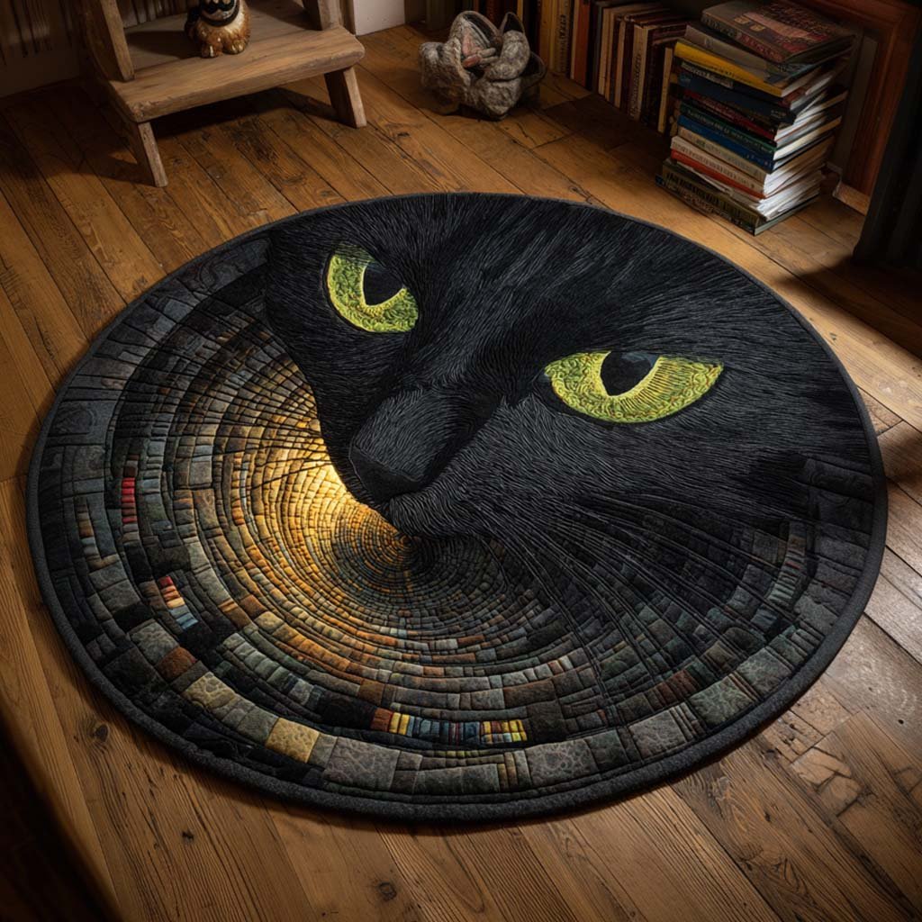 Midnight Spiral Round Mat Rug - Nature Design | Serene Home Decor (Design 3)
