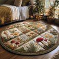 Mushroom Patch Round Mat Rug - Nature Design | Serene Home Decor (Design 2)