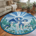 Mushroom Serenity Round Mat Rug - Nature Design | Serene Home Decor (Design 3)