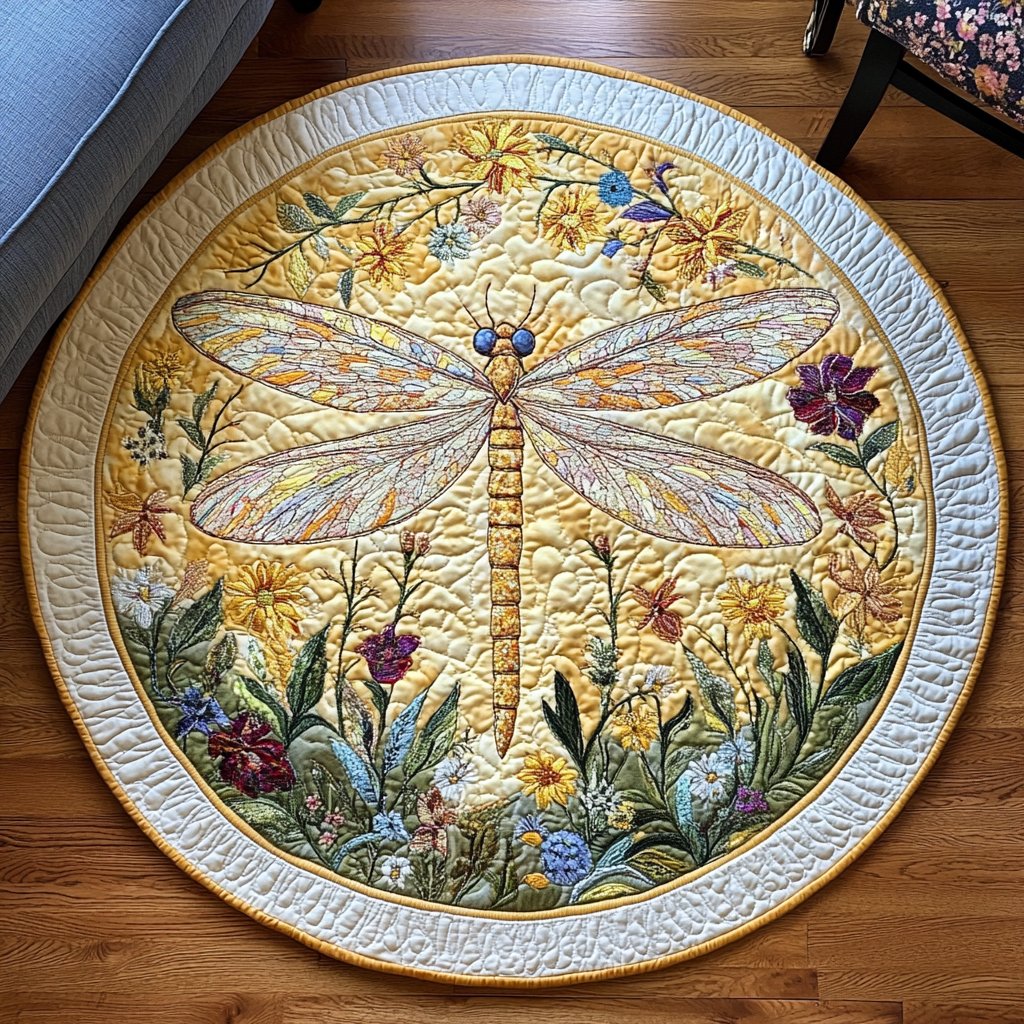 Mystic Wings Round Mat Rug - Nature Design | Serene Home Decor (Design 2)