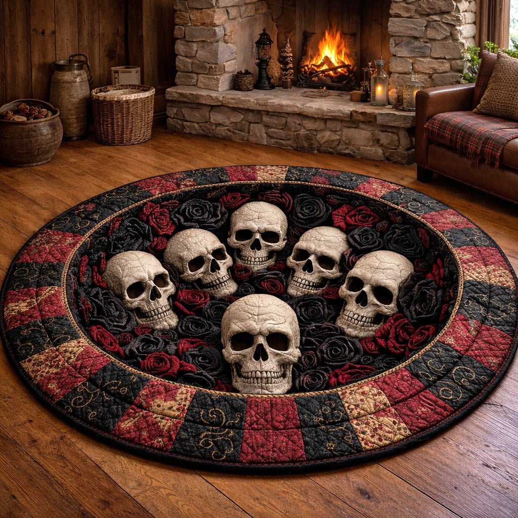 Mystique Skull Round Mat Rug - Nature Design | Serene Home Decor (Design 4)