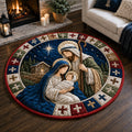 Nativity Blessing Round Mat Rug - Nature Design | Serene Home Decor