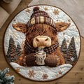 Nordic Cow Round Mat Rug - Nature Design | Serene Home Decor (Design 6)