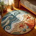 Ocean Breeze Round Mat Rug - Nature Design | Serene Home Decor (Design 3)