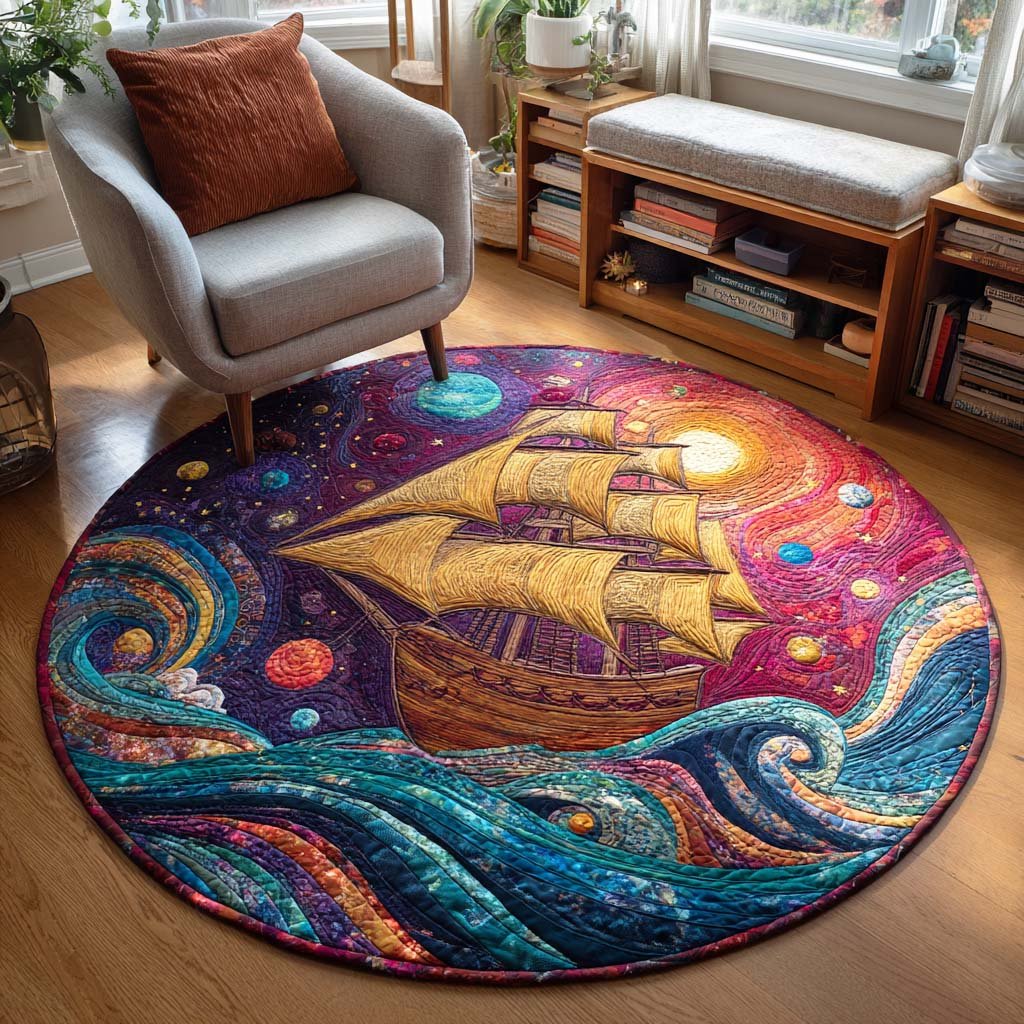Ocean Breeze Round Mat Rug - Nature Design | Serene Home Decor (Design 4)