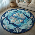 Ocean Round Mat Rug - Nature Design | Serene Home Decor (Design 2)