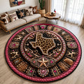 Pink Leopard Texas Round Mat Rug - Nature Design | Serene Home Decor