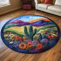Prickly Paradise Round Mat Rug - Nature Design | Serene Home Decor (Design 2)