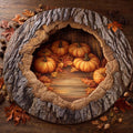 Pumpkin Hollow Halloween Round Mat Rug - Non-Slip Washable Round Area Rug for Bedroom & Living Room (Design 2)