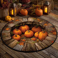 Pumpkin Pit Halloween Round Mat Rug - Non-Slip Washable Round Area Rug for Bedroom & Living Room (Design 3)