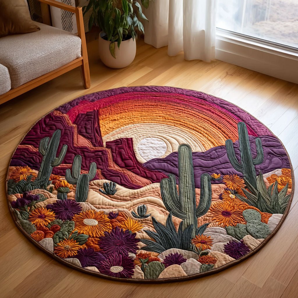 Radiant Bloom Round Mat Rug - Nature Design | Serene Home Decor (Design 3)