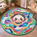 Rainbow Dumpling World Round Mat Rug - Nature Design | Serene Home Decor