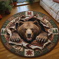 Rustic Guardian Round Mat Rug - Nature Design | Serene Home Decor (Design 3)