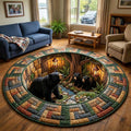 Rustic Guardian Round Mat Rug - Nature Design | Serene Home Decor (Design 17)