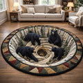 Rustic Guardian Round Mat Rug - Nature Design | Serene Home Decor (Design 16)