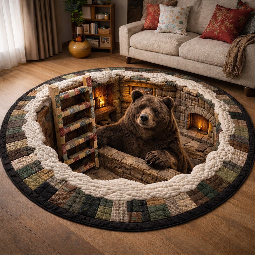 Rustic Guardian Round Mat Rug - Nature Design | Serene Home Decor (Design 11)