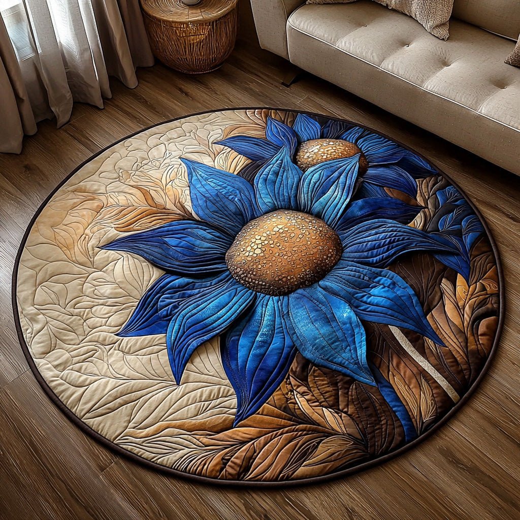Rustic Sun Round Mat Rug - Nature Design | Serene Home Decor (Design 2)
