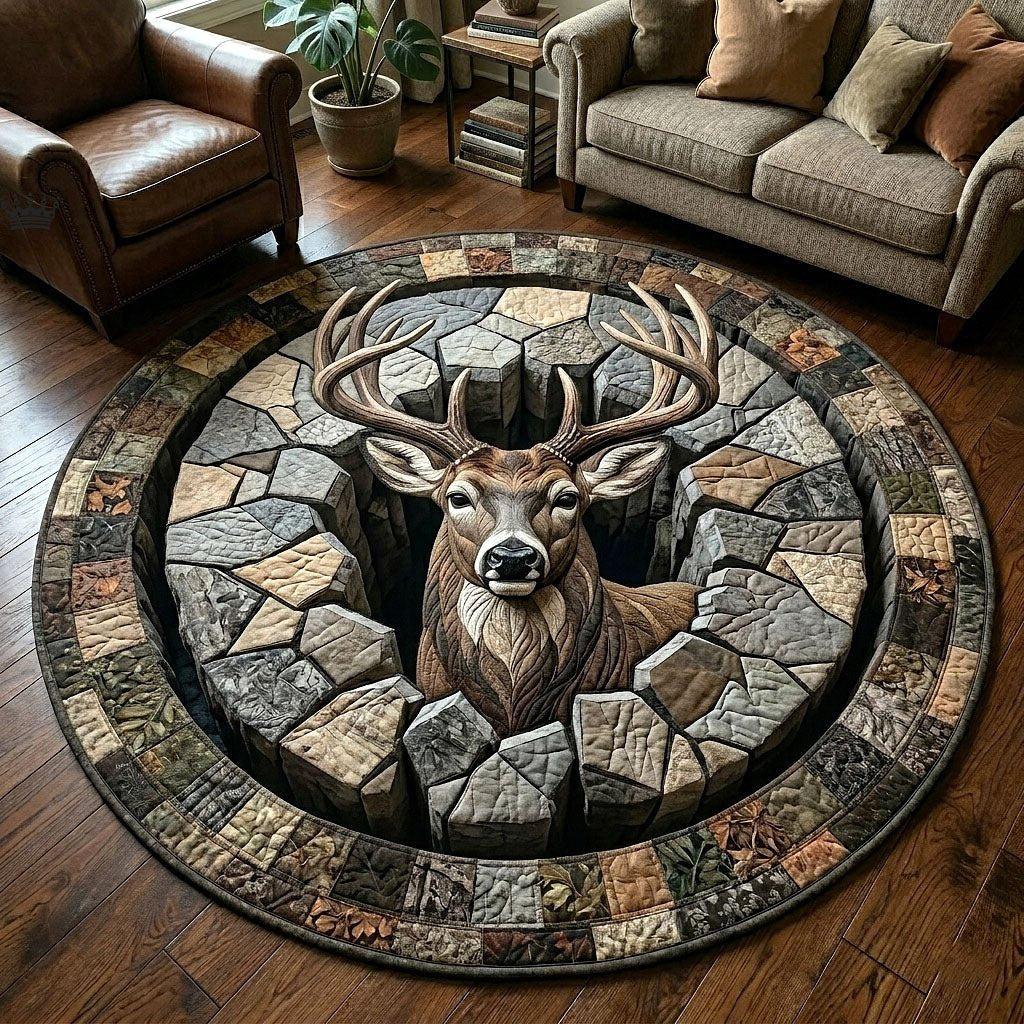 Rustic Wilderness Round Mat Rug - Nature Design | Serene Home Decor (Design 5)