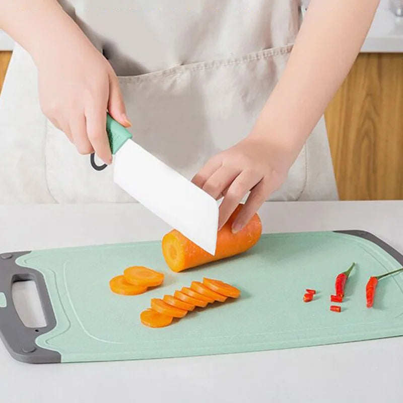 Wheat Straw Cutting Board Vegetable Meat Chopping Board Hanging Hole Spilover Prevention Kitchen Accessory