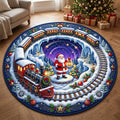 Santa Claus Round Mat Rug - Seasonal Design | Seasonal Round Area Rug
