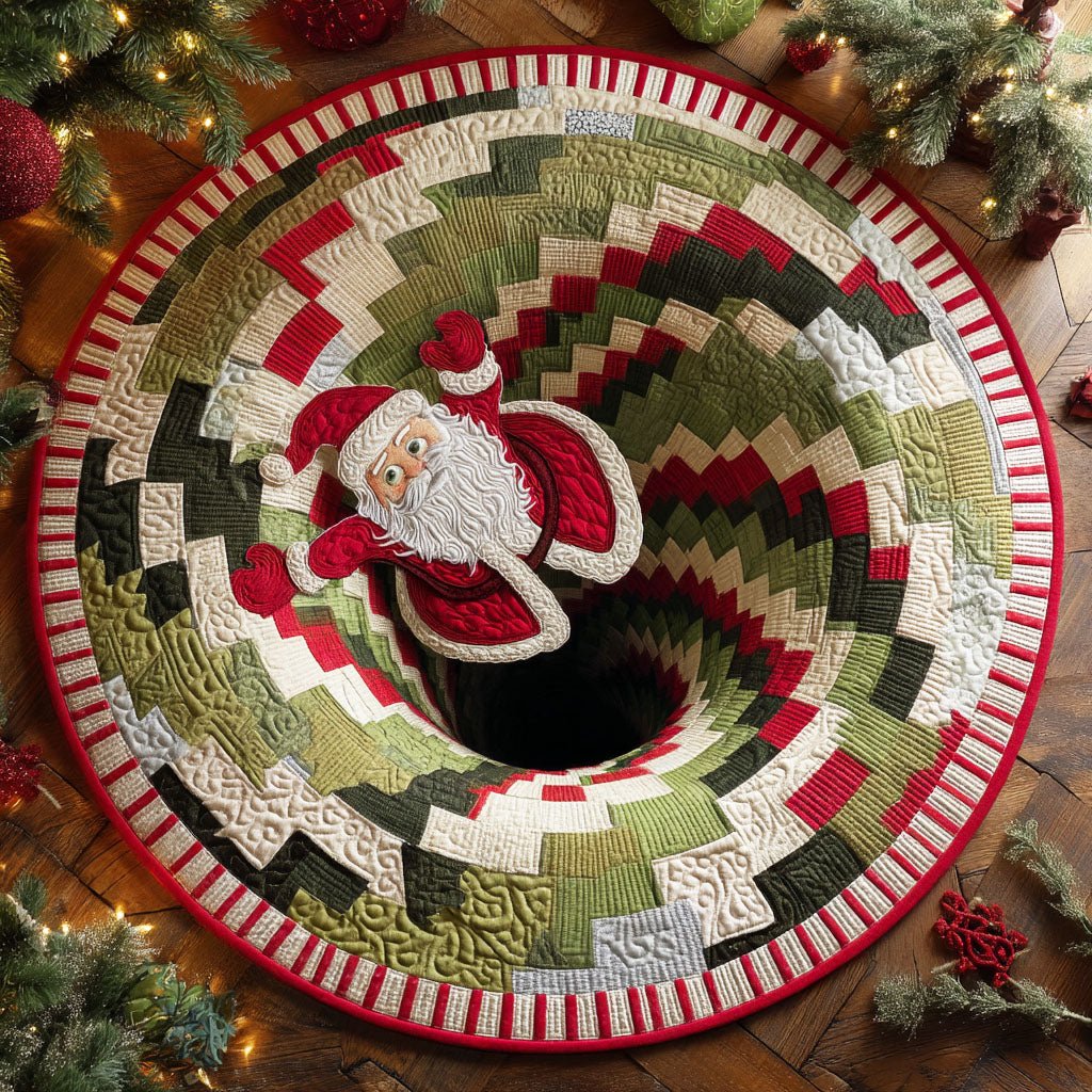 Santa Flight Christmas Round Mat Rug - Non-Slip Washable Round Area Rug for Bedroom & Living Room (Design 2)