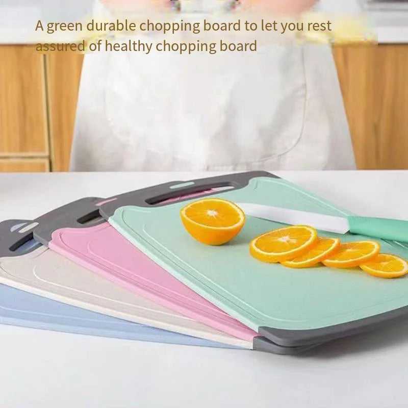 Wheat Straw Cutting Board Vegetable Meat Chopping Board Hanging Hole Spilover Prevention Kitchen Accessory
