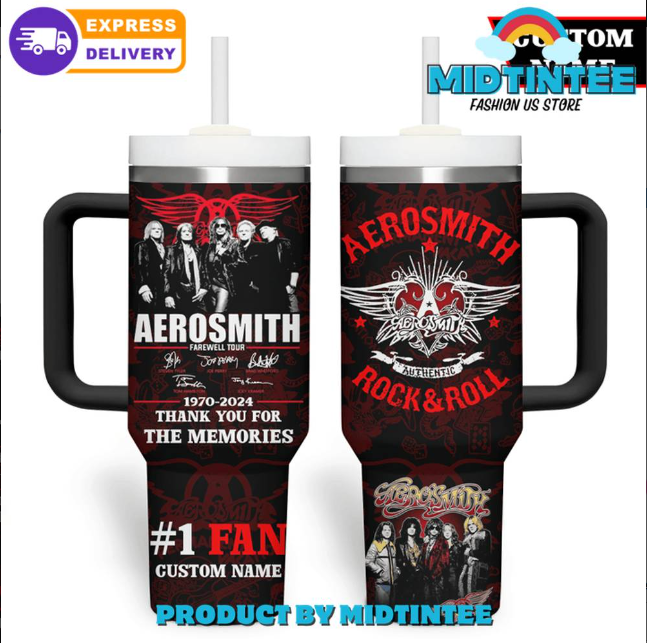 Aerosmith Band Farewell Tour 2024 30oz or 40oz Stainless Steel Tumbler With Handle QDH