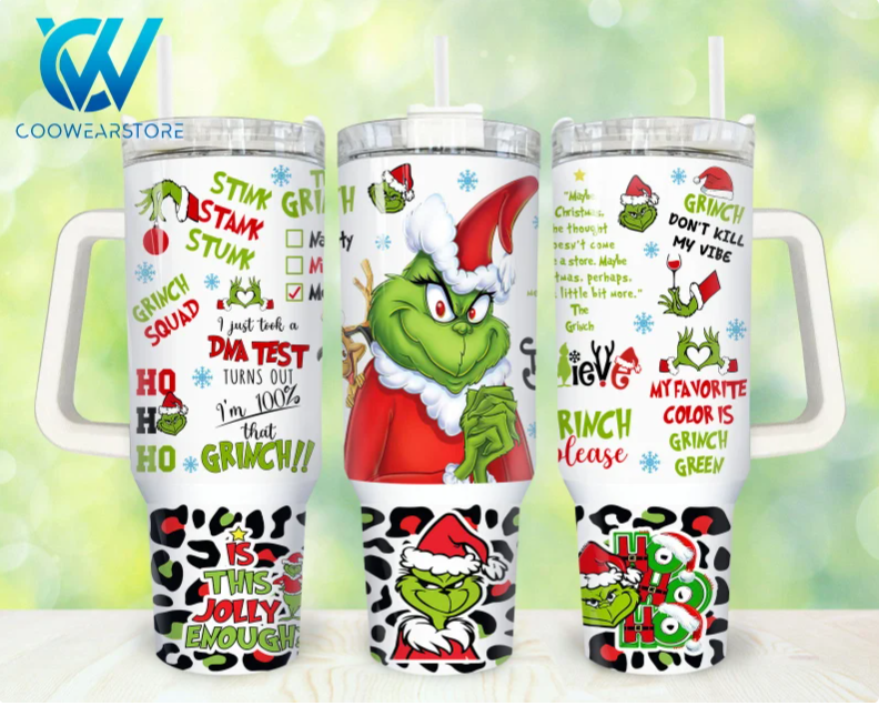 Christmas Merry Christmas Cartoon Christmas 30oz or 40oz Stainless Steel Tumbler With Handle QDH