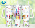 Movies Characters Cartoon Characters Princess Cartoon 30oz or 40oz Stainless Steel Tumbler With Handle QDH
