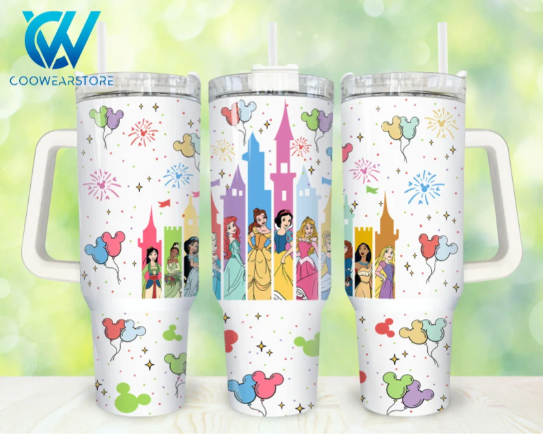 Movies Characters Cartoon Characters Princess Cartoon 30oz or 40oz Stainless Steel Tumbler With Handle QDH