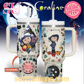 Coraline Movie Horror Halloween Premium 30oz or 40oz Stainless Steel Tumbler With Handle QDH
