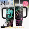 Blink-182 Gradient Purple Premium 30oz or 40oz Stainless Steel Tumbler With Handle QDH